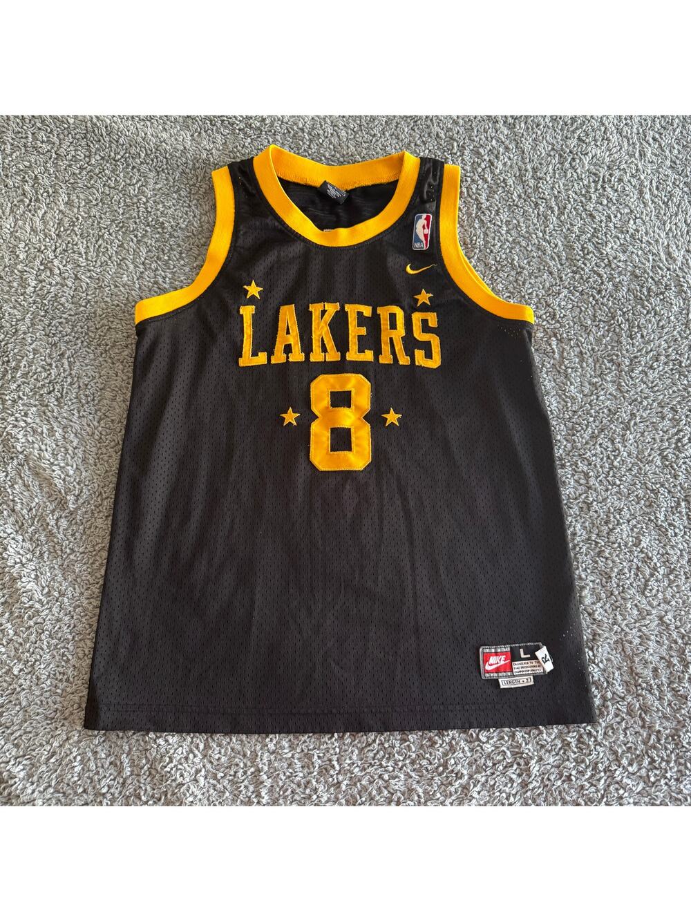 Kobe Bryant Vintage Nike NBA LA Lakers Jersey Black Swingman 1957 Rewind Y-L